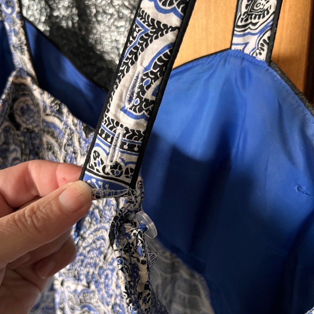 R&K Blue, White & Black Petite Summer Dress - Picture 5 of 6